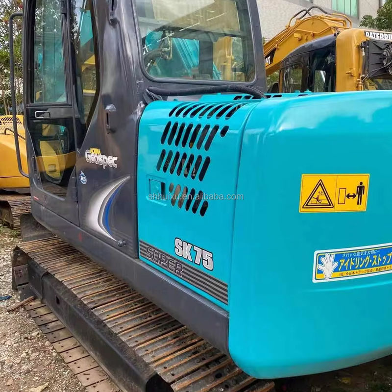 رنگ آبی رنگ اصلی استفاده شده Kobelco 75 Excavator دست دوم 7.5 تن