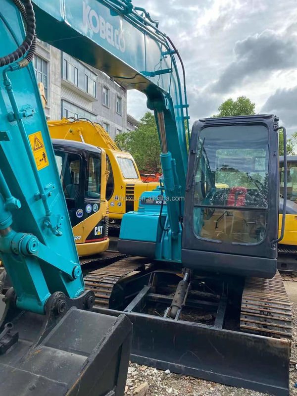رنگ آبی رنگ اصلی استفاده شده Kobelco 75 Excavator دست دوم 7.5 تن