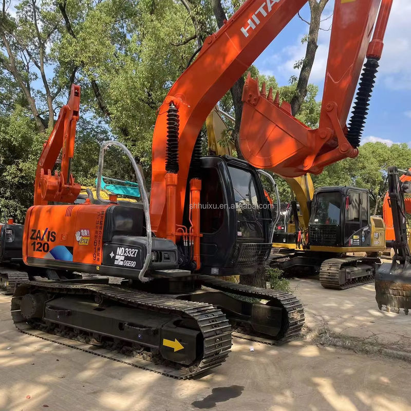 12000kg Zx120 استفاده شده Hitachi Excavator دست دوم با رنگ اصلی 0.51m3