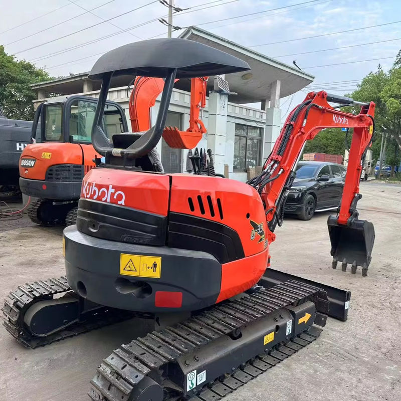 0.15m3 سطل قرمز رنگ مینی حفاری استفاده شده Kubota U35 مینی حفاری دست دوم