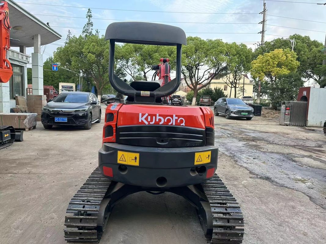 0.15m3 سطل قرمز رنگ مینی حفاری استفاده شده Kubota U35 مینی حفاری دست دوم